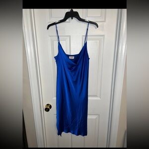 Showpo Cobalt Blue Satin Mini Dress Size 10
